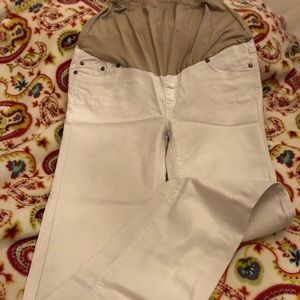 White maternity jeans